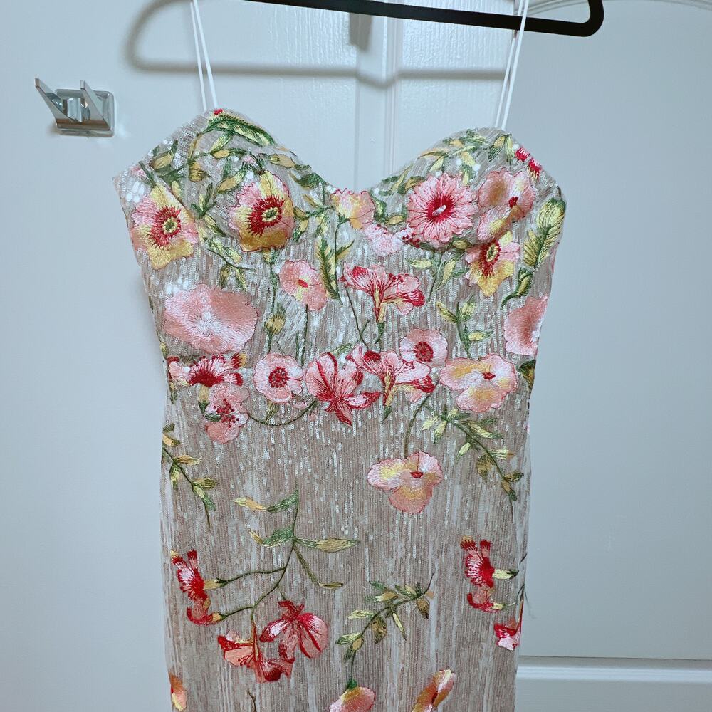 Mac Duggal Sequin Floral Embroidered Bustier Gown NWT - Picture 7 of 8